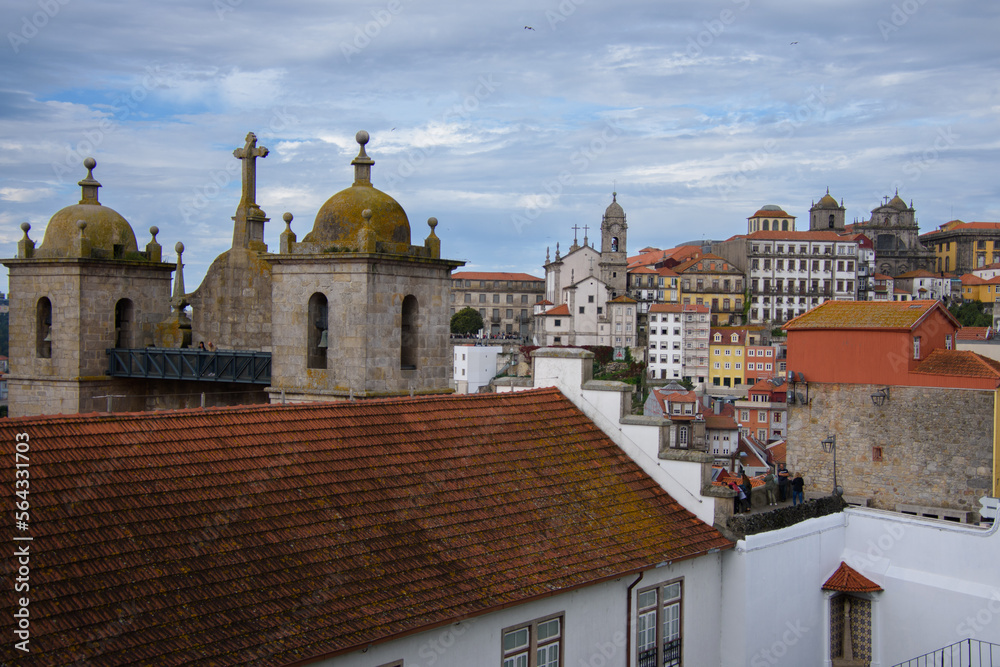 View and architecture of the beautiful town of Porto in Portugal