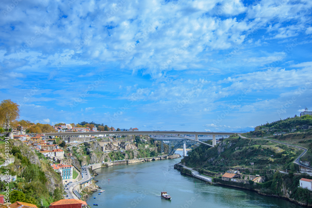 View and architecture of Porto and the douro river in Portugal