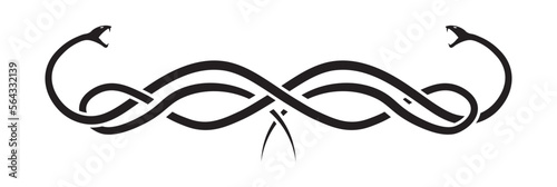 Twisted Snakes Tribal Tattoo Style