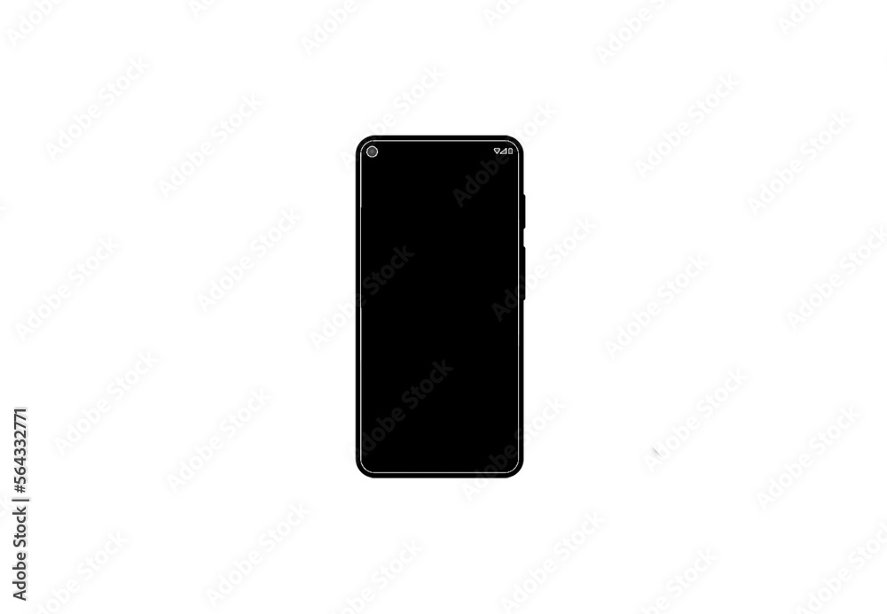 black mobile phone vector, blank screen for you design. Vector illustration black mobile phone vector, blank screen for you design. Vector illustration