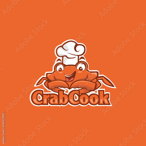 Seafood menu crab chef mascot logo