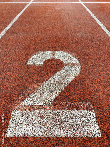 running track with number two