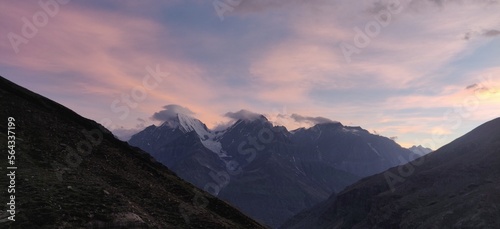 Himachal, India - July 11th, 2022 : Beautiful Landscape of Himalayan Range, Mountains in India