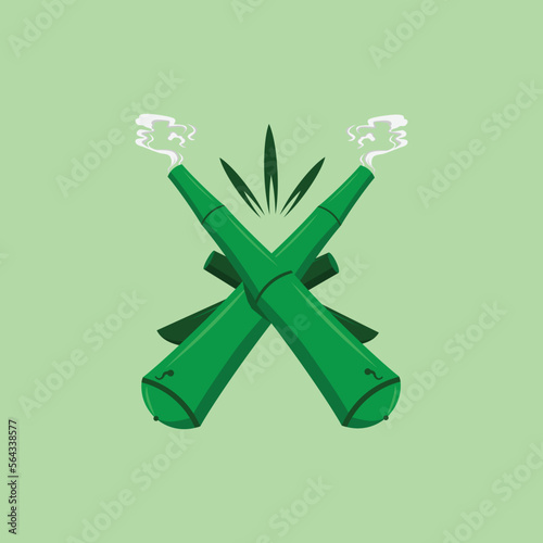 Illustration vector graphic of Letterx bamboo cannons are good for game applications, children's toys, shooting, companies, industries, e-sport photo