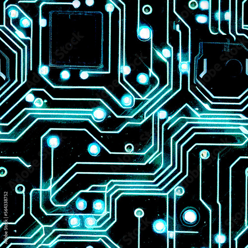 blue circuit board infinite background pattern