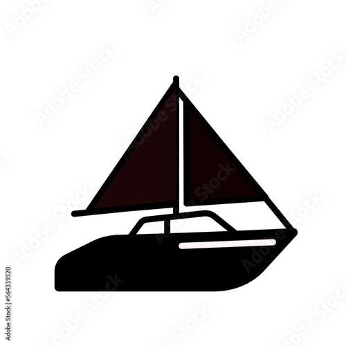 Sailboat, yacht - vector icon
