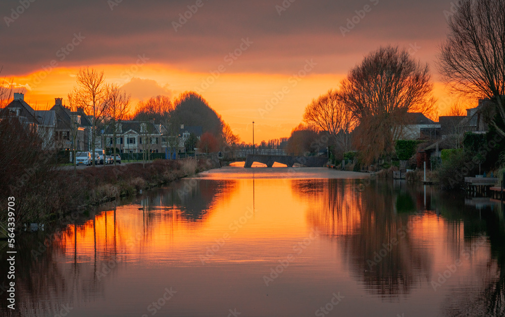 Sunset in Vroondaal, The Hague, Netherlands