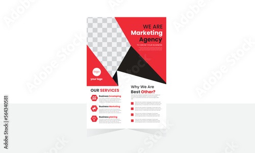 creative modern design template flyer with red and white © Sharmina