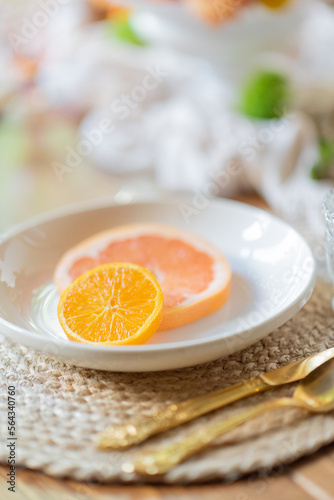 Citrus orange tablescape table