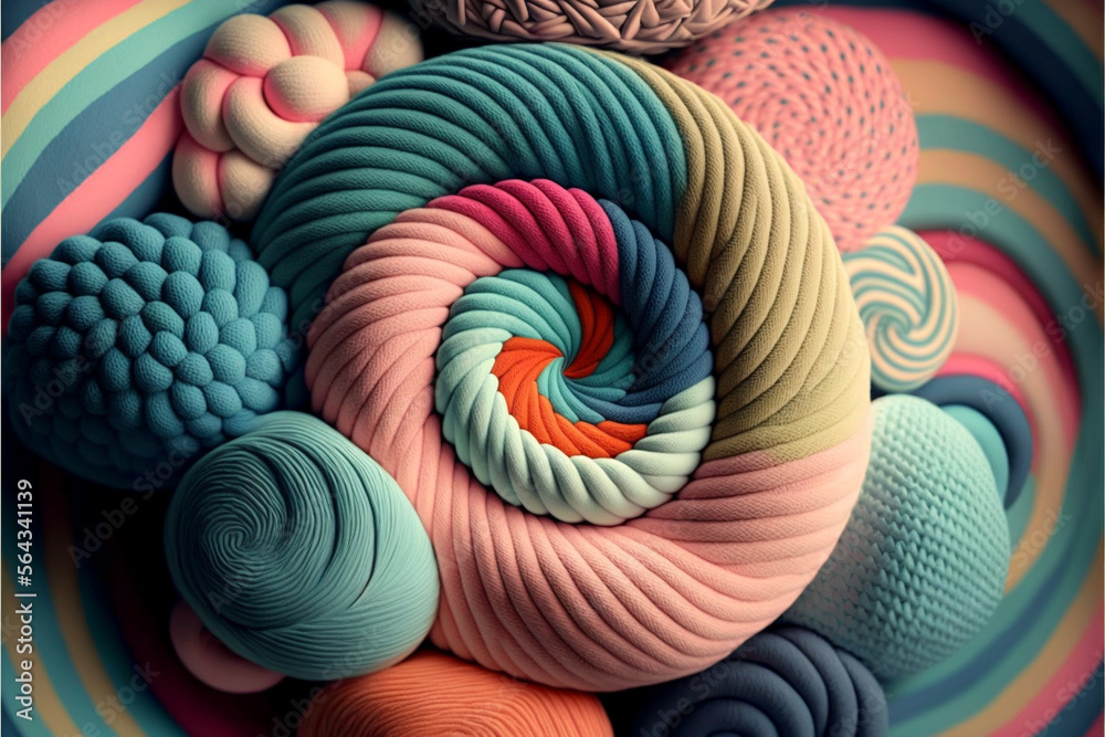 A geometric pattern of pastel-colored circles. Generative AI A geometric pattern of pastel-colored circles. Generative AI