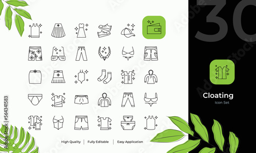Cloating set of icons 30 pcs