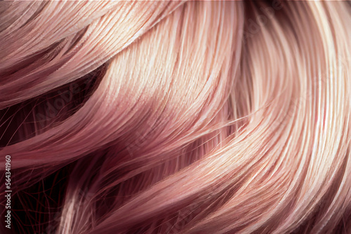 close up image of pink colored blonde hair, generative AI