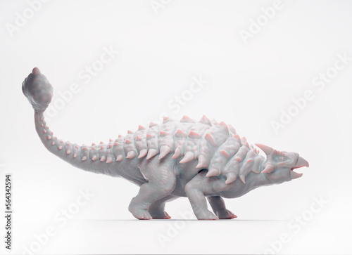 Ankylosaurus on white background. photo