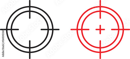 Gun target icon simple trendy flat style line and solid Isolated vector illustration on white background. For apps, logo, websites, symbol , UI, UX, graphic and web design. EPS 10.