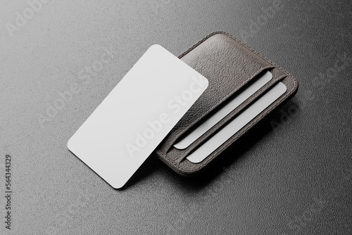 business card with leather sleeve mockup