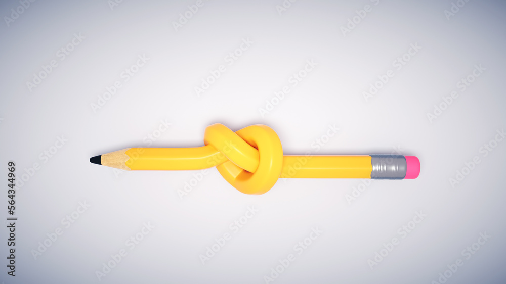 Knotted pencil. Strategy and project manager concept. Knotted pencil. Strategy and project manager concept.