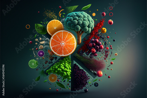 abstract nutritionist symbol background generative AI photo