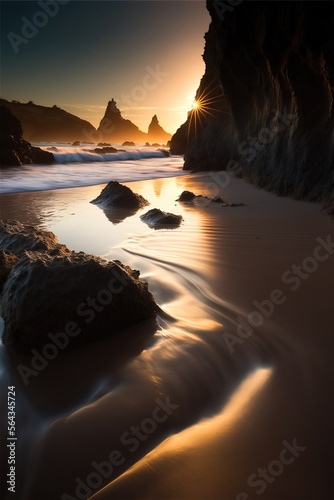 Rock in the beach and Sea in a sunny weather 