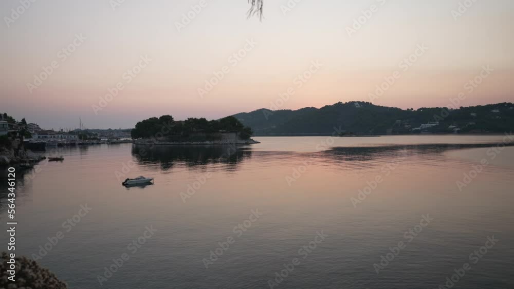 Old Town and Old Port at sunrise, Skiathos Town, Skiathos, Sporades Islands, Greek Islands Old Town and Old Port at sunrise, Skiathos Town, Skiathos, Sporades Islands, Greek Islands