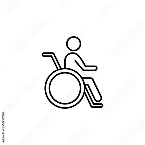 Handicapped patient line icon. linear style sign for mobile concept and web design. Disabled Handicap icon. vector illustration