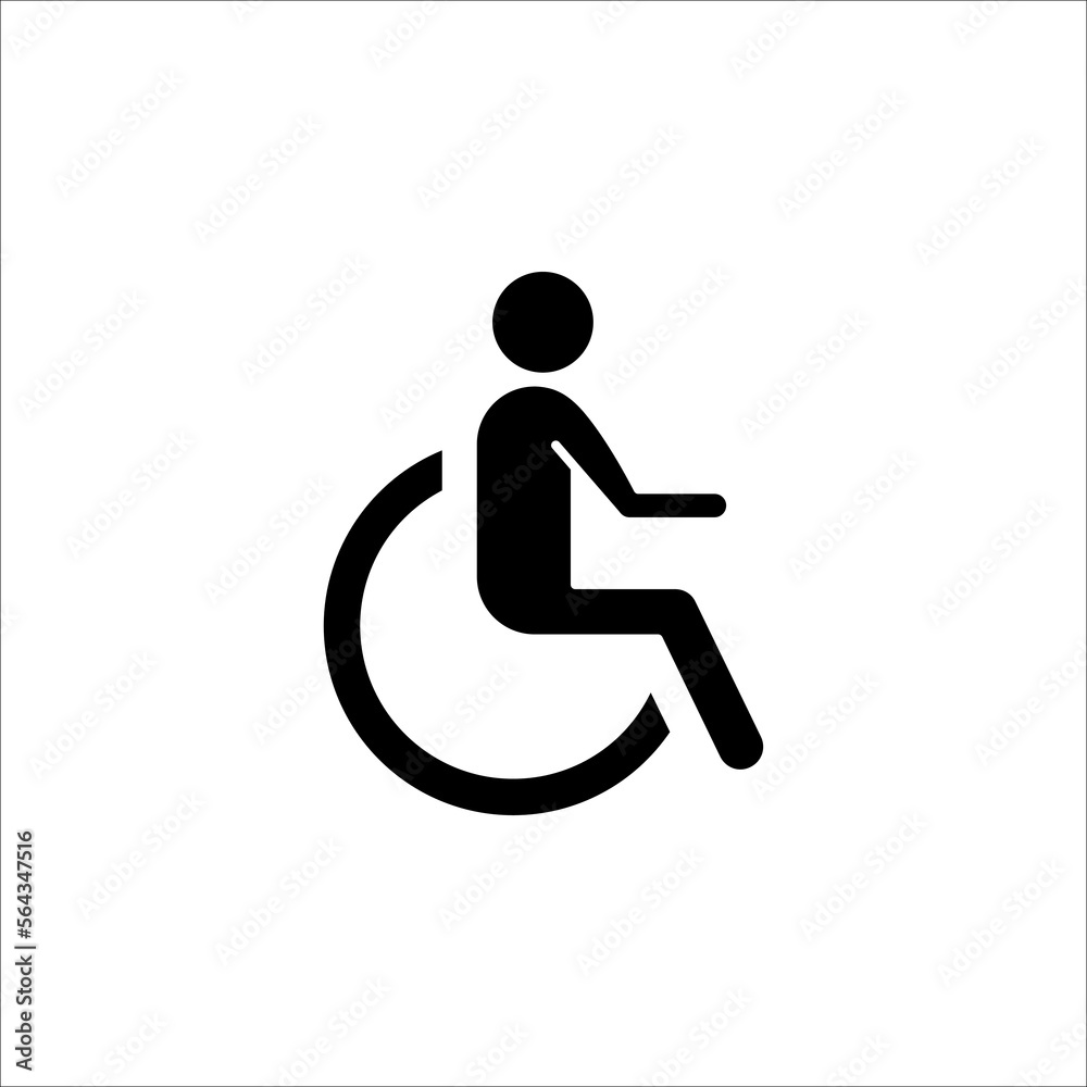 Handicapped patient line icon. linear style sign for mobile concept and web design. Disabled Handicap icon. vector illustration Handicapped patient line icon. linear style sign for mobile concept and web design. Disabled Handicap icon. vector illustration