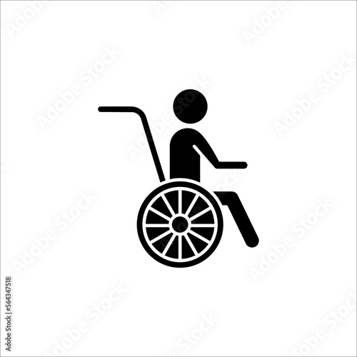 Handicapped patient line icon. linear style sign for mobile concept and web design. Disabled Handicap icon. vector illustration