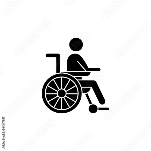 Handicapped patient line icon. linear style sign for mobile concept and web design. Disabled Handicap icon. vector illustration