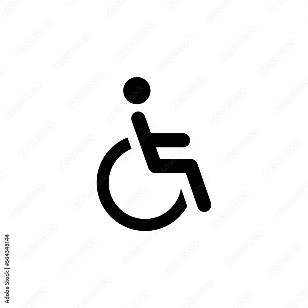 Handicapped patient line icon. linear style sign for mobile concept and web design. Disabled Handicap icon. vector illustration Handicapped patient line icon. linear style sign for mobile concept and web design. Disabled Handicap icon. vector illustration