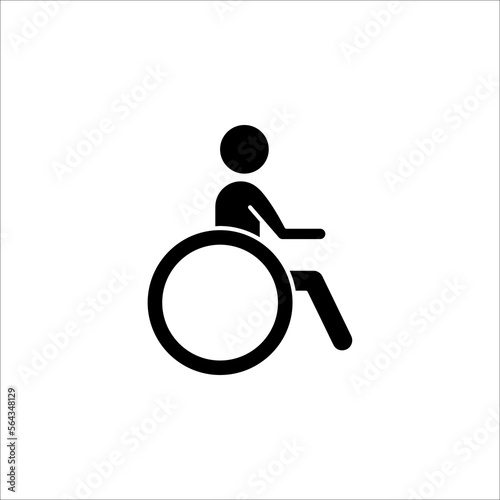 Handicapped patient line icon. linear style sign for mobile concept and web design. Disabled Handicap icon. vector illustration