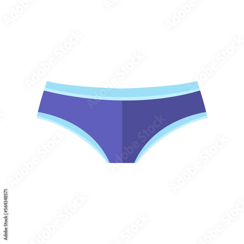 Blue underwear vector illustration. Cartoon drawing of male or female swimwear or underpants isolated on white background. Summer, fashion concept