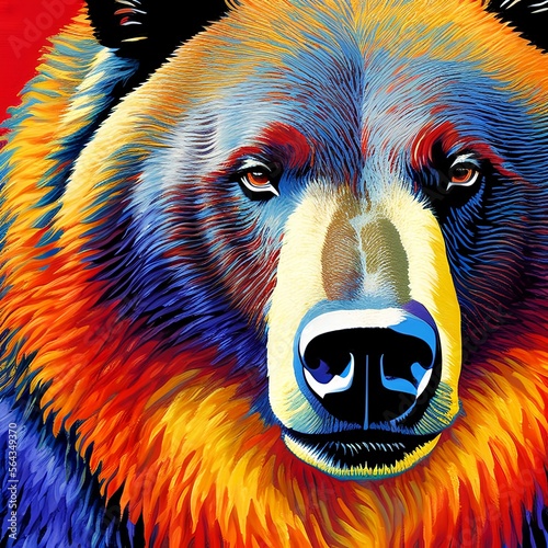 bear painting, bear portrai...