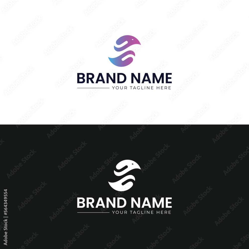 Bird gradient logo design Bird gradient logo design