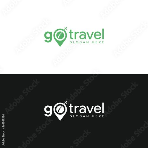 Travel Agency Logo Design Letter O with Plane and Location Combination Mark