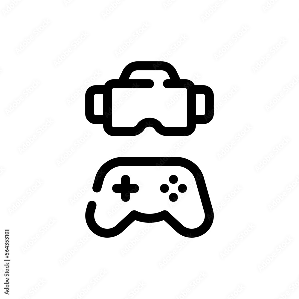 vr game line icon vr game line icon