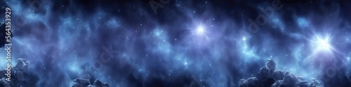 panoramic image of outer space - the universe and galaxy scene created by generative AI