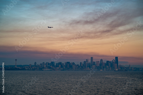 sunset over Seattle