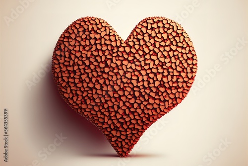 voluminous heart, consisting of small hearts. Valentine's Day. vector heart. Generative AI