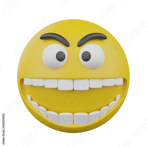 3D funny yellow emoji. Emoticons faces with facial expressions.