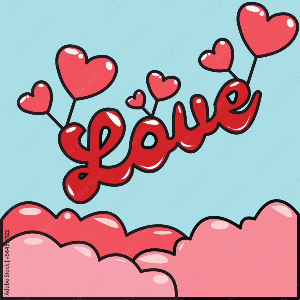 Cute, eye-catching and unique red and pink valentine's day illustration design.