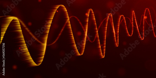 The fiery background of the digital equalizer is in motion. Sound wave background