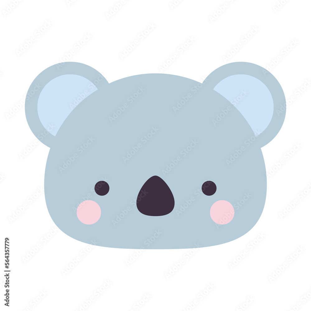 Cute and beautiful baby koala face illustration