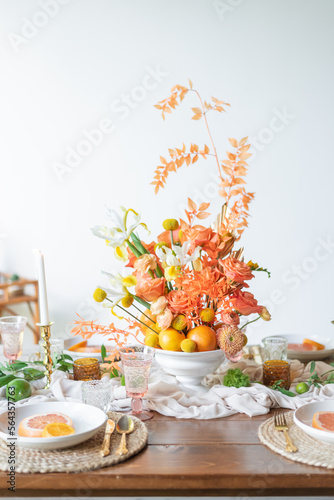 Citrus orange tablescape table