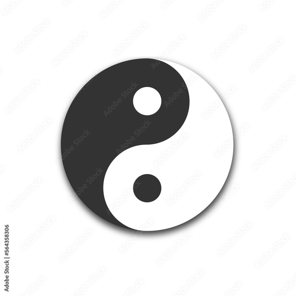 Yin yang icon. Taoism symbol. Yinyang sign. Flat vector illustration. Yin yang icon. Taoism symbol. Yinyang sign. Flat vector illustration.