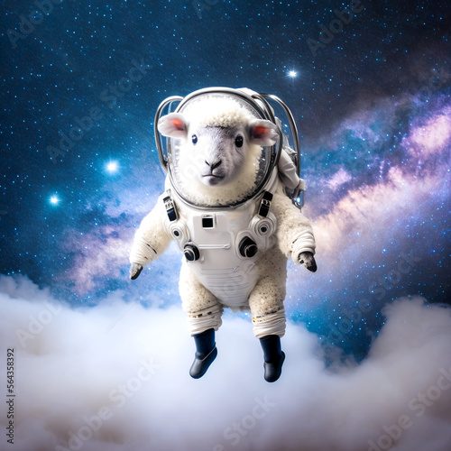 Sheep astronaut in space (ID: 564358392)