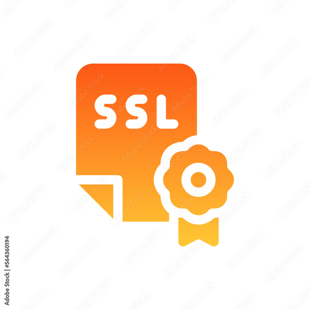 ssl certificate flat gradient icon