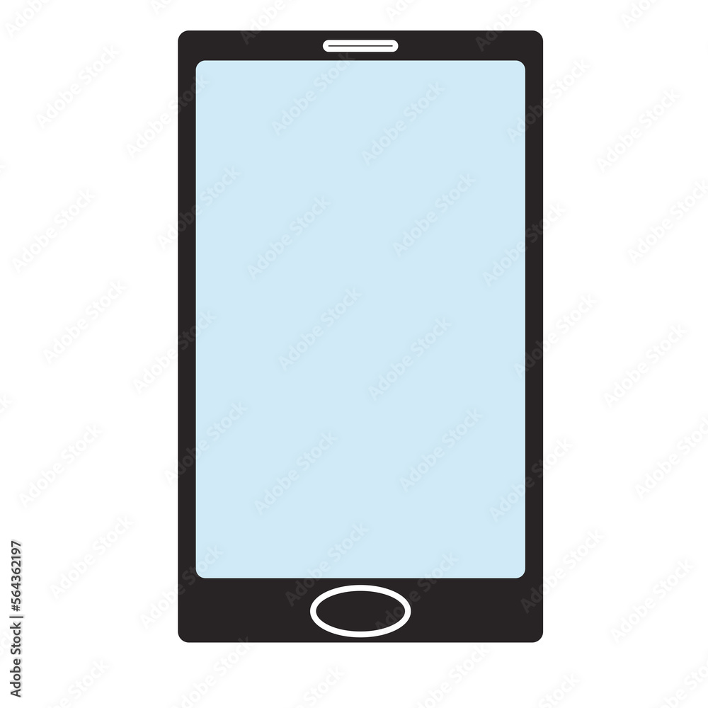 Simple flat black smart phone with blue empty screen Simple flat black smart phone with blue empty screen