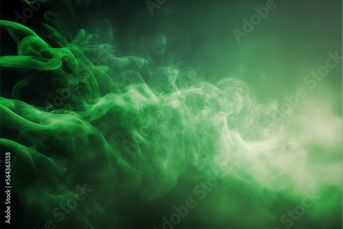 Green Smoke Abstract Colorful Texture Background AI Generative