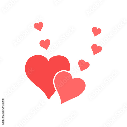 Obraz na płótnie love hearts concept. Flat illustration of wedding love. romantic love isolated on white background. valentine sign symbol. love icon w salonie