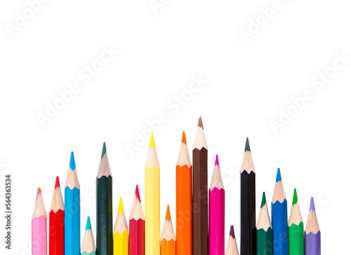 Color Pencils on a White Background, copy space