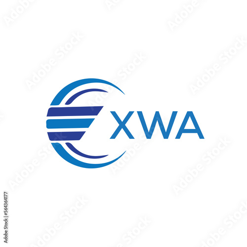 XWA letter logo. XWA blue image on white background. XWA vector logo design for entrepreneur and business. XWA best icon.	
 photo